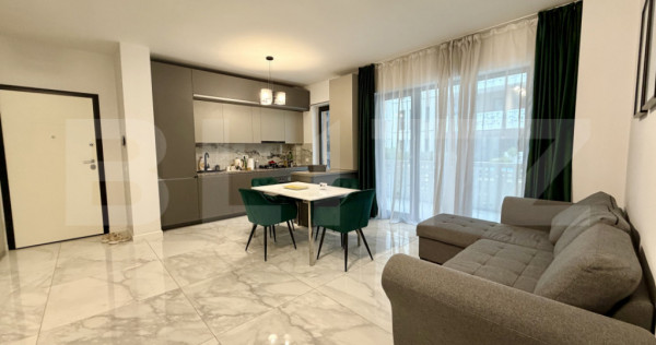 Apartament de 2 camere, 54 mp, complet mobilat, în ansamblu