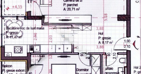 Apartament 2 camere decomandat, 58,7 mp utili + doua balcone