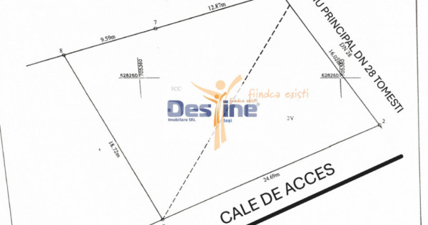 Tomesti, teren intravilan, 400 mp, la strada asfaltata