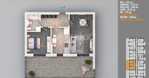 2 Camere Direct Dezvoltator cu Terasa Spatioasa