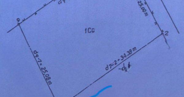 Teren 850 mp, 25 m front, utilitati la 50 m, Centura de Nord