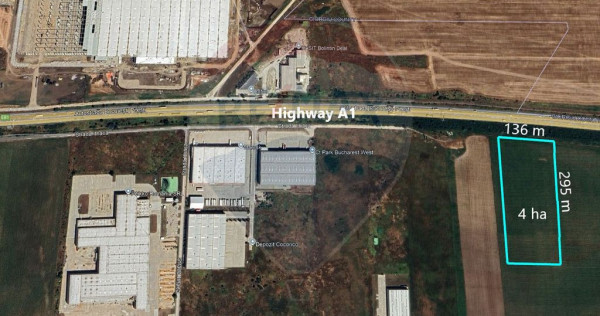 Teren intravilan 4 ha, pentru logistică sau depozitare ?...