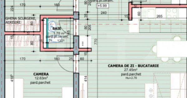 Apartament 3 camere, 66.22 mp, zona Tudor