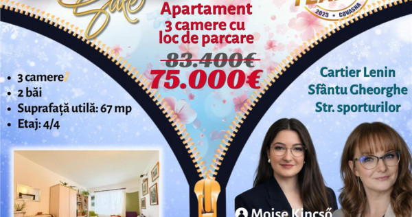 FILMTUR 3D!! Apartament cu 3 camere luminos, loc parcare, zo