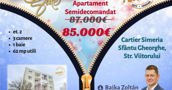 3D FILM! Apartament 3 camere,etaj 2, areal apreciabil, Simer