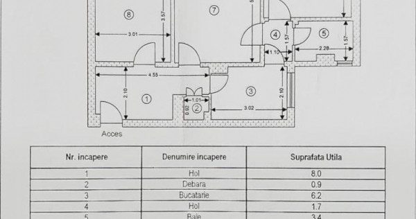 Apartament 3 camere luminos cu boxa Calea Bucuresti
