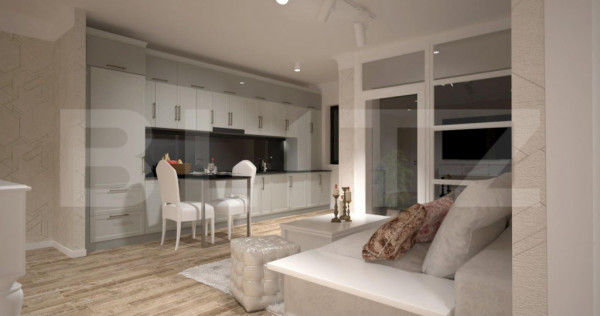 Apartament 2 camere, 43 mp + gradina 40 mp, in zona Lunca Ce