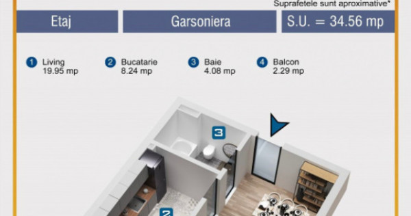 Garsoniera direct dezvoltator,bloc nou,Ilie Petre, Chiajna