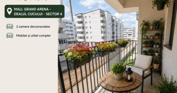 2 camere mobilat - Mall Grand Arena - Dealul Cucului -