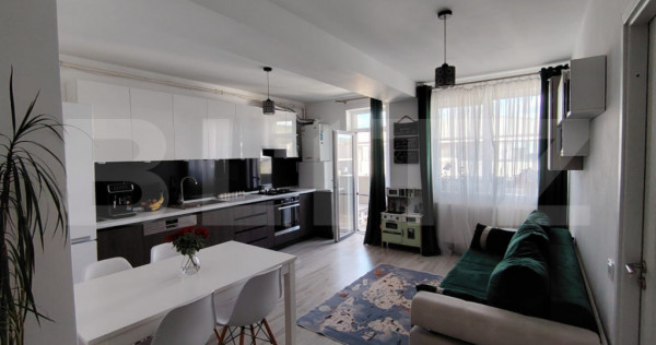 Apartament mobilat si utilat, 47 mp, parcare, zona Terra
