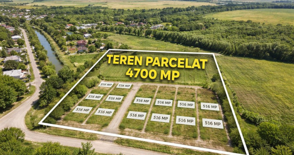 Teren intravilan 4.700 mp loturi de 500 mp l&acirc;ngă Bucure...