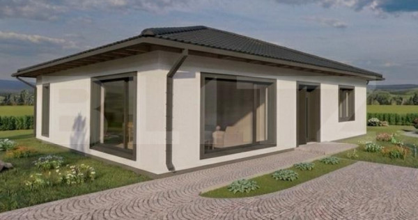 Casa moderna pe parter, la cheie, 125 mp - Proiect Exclusiv