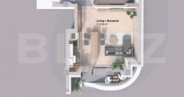 Apartament 2 camera, 52.22 mp, zona Pacurari - Rediu
