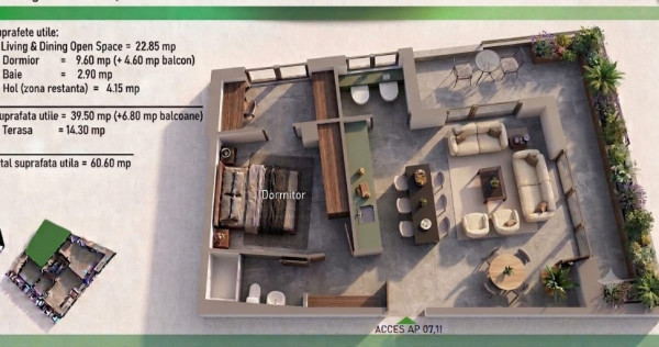 2 camere &icirc;n proiect boutique, 60 mp utili, Sector 3, comision 0%