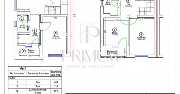 MEHALA | DUPLEX 5 cam | 3 bai | balcon | P 1 | curte | parca