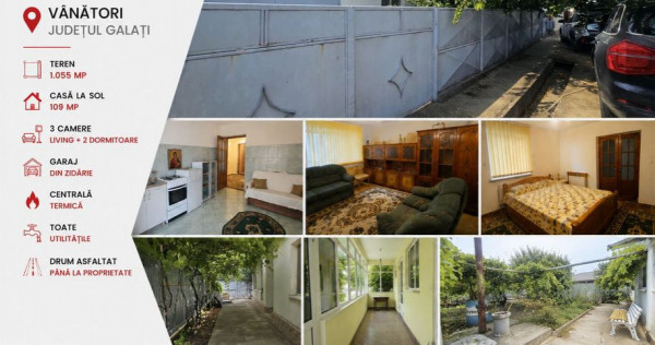 Casa la sol cu teren 1055 mp si livada - Vanatori, Galati