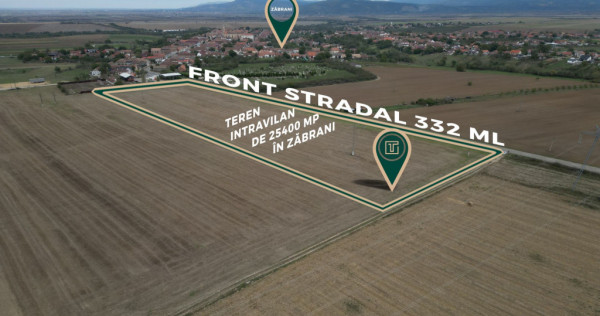 Teren intravilan de 25400 mp cu potențial excepțional pent