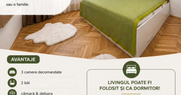 Apartament 3 Camere Decomandate | 2 Bai | Debara | Terasa |