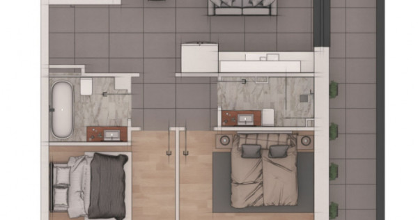 Apartament 3 camere 66,8mp, ansamblu NZEB, zona Terra