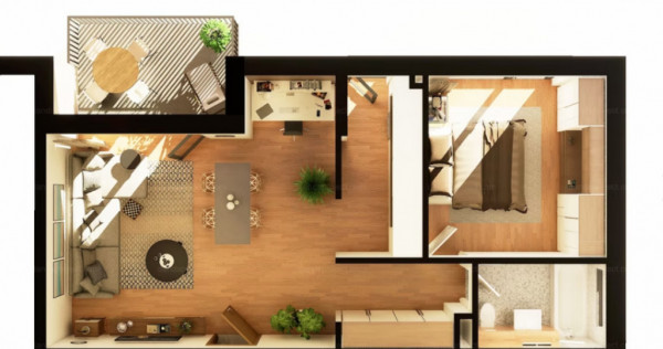Apartament 2 CAM, SU 58.11 MP, 1 BALCON in zona INTRE LACURI