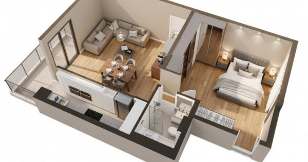 OPORTUNITATE! Ansamblu NZEB! 2 Camere si terasa, Dambul-Rotu