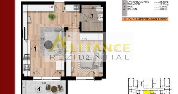 Metrou Berceni | Apartament 2 camere tip studio | 46 mp