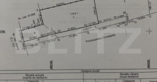 Teren intravilan, 2.712 mp, zona Coșești