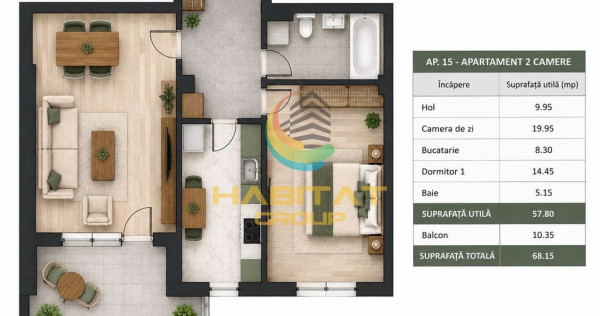 Apartament 2 camere - zona Pallady