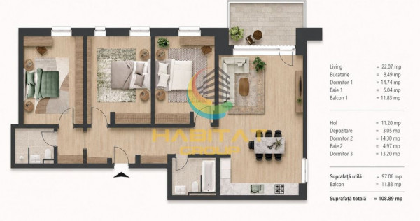 Apartament 4 camere - 7 min de metrou Nicolae Teclu