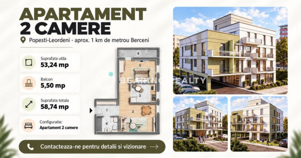 2 camere spatios | Bloc boutique | Biruintei | Popesti Leordeni