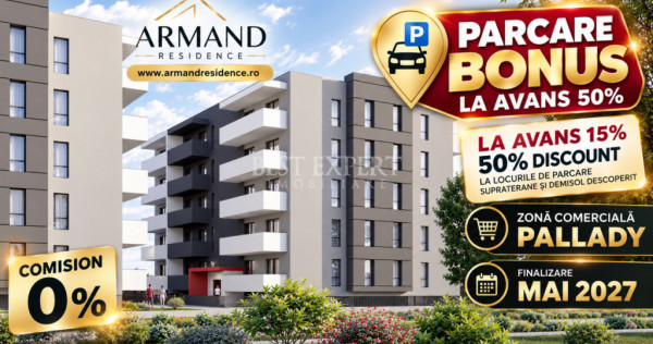 3 Camere &icirc;n Pallady | Avans 15% | Parcare -50% | &Icirc;ncălzir
