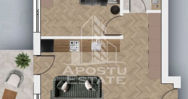 Apartament cu două camere de v&acirc;nzare &icirc;n Chisoda /Giroc