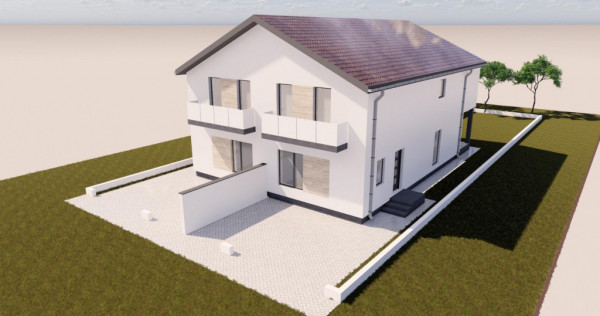 Duplex cu 4 camere, 100 mp utili, 10 mp terasa, 305 mp teren