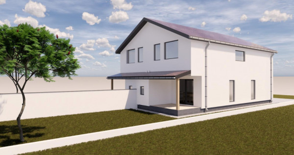 Duplex cu 4 camere, 100 mp utili, 10 mp terasa, 305 mp teren
