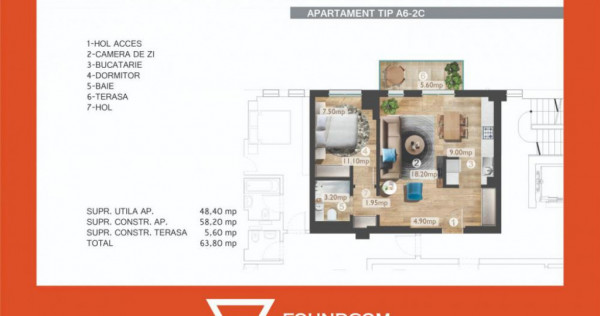 Foundcom Properties | 2 camere | Belvedere Residences | Flor