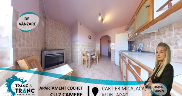 PREȚ REDUS Apartament cochet cu 2 camere, în Micalaca(ID: 26590)