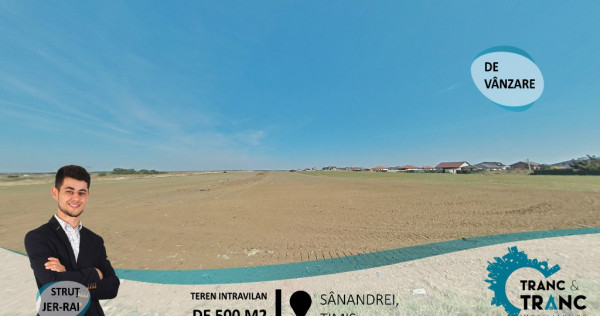 Teren intravilan de 582 m2 în Sânandrei, plata în rate (ID:27752)