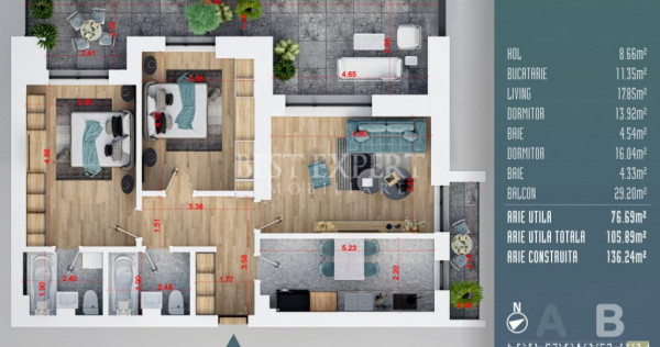 Apartament 3 camere decomandate Terasa generoasa Titan Secto