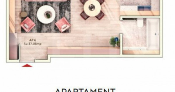 Apartament 1 camera, 37 mp, balcon, parcare subterana