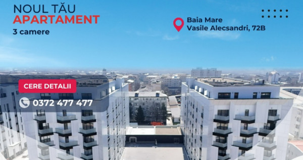 COMISION 0% -Ap.3 camere-str.Vasile Alecsandri 72B, Baia Mare