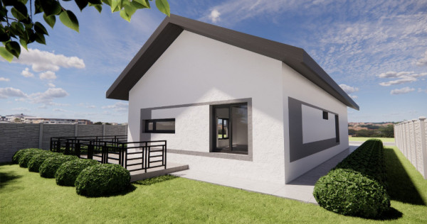 Casa individuala - 4 camere - 2 bai - 1200mp teren.