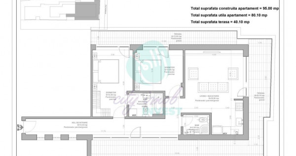 Apartament de 80 mp si TERASA DE 40 MP