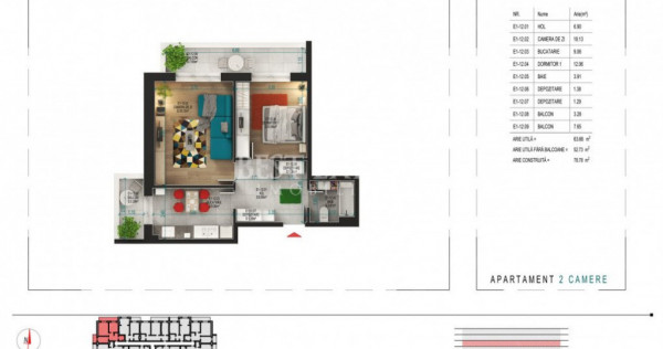 Apartament 2 camere spatios