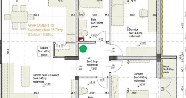 Apartament nou &icirc;n ansamblu rezidențial 95.70 mp, Santandre