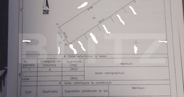 Teren intravilan, 1022 mp, zona Geamăna