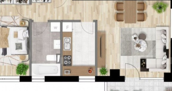 Apartament 2 camere decomandate, 53mp, constructie noua, zon