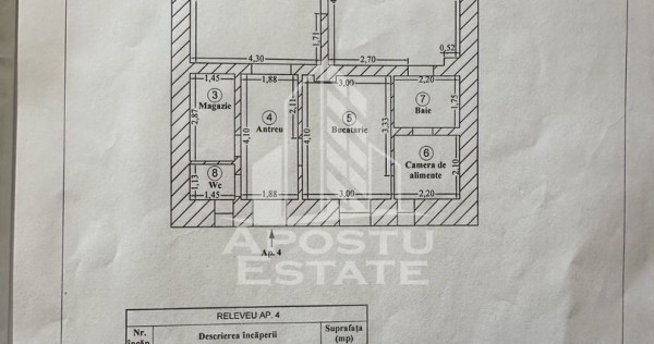 Apartament 3 camere, curte comuna, toate utilitatile, zon...