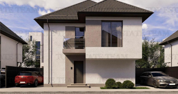 Vila 5 camere cu incalzire in pardoseala pe parter si etaj,