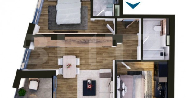 Apartament de vanzare, cu 3 camere, 69 mp, zona Torontalului