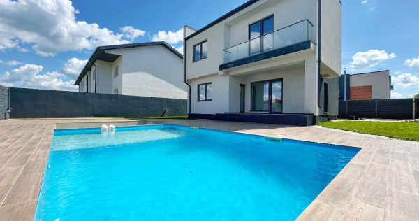 Vila individuală P+1E - 4 camere+3 băi+dressing - piscină + fireplace